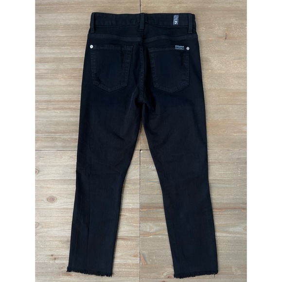 7FAM Timeless Ankle Straight Leg Distressed Raw Hem Jeans - Picture 4 of 8